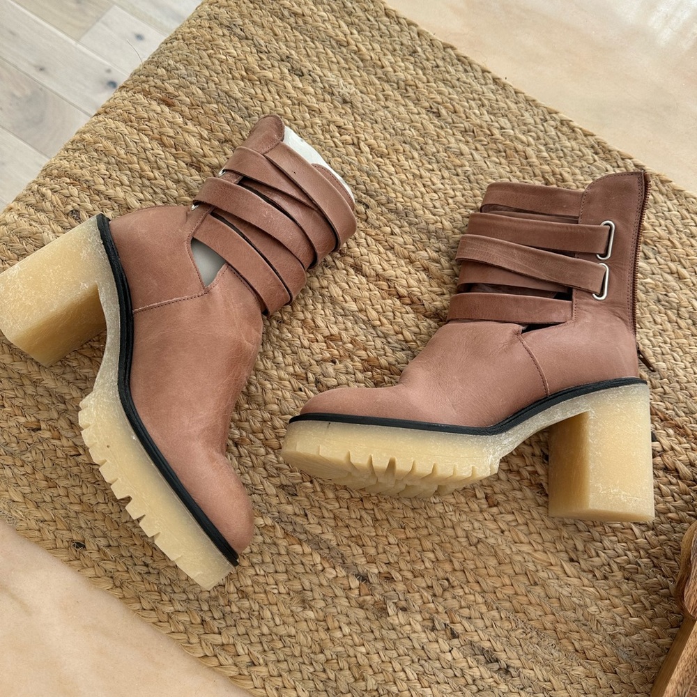 Free People Tan Heeled Boots